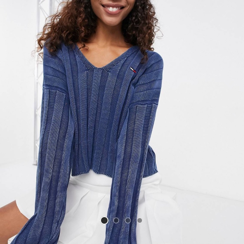 ASOS | Tommy Jeans cropped rib sweater in washed blue